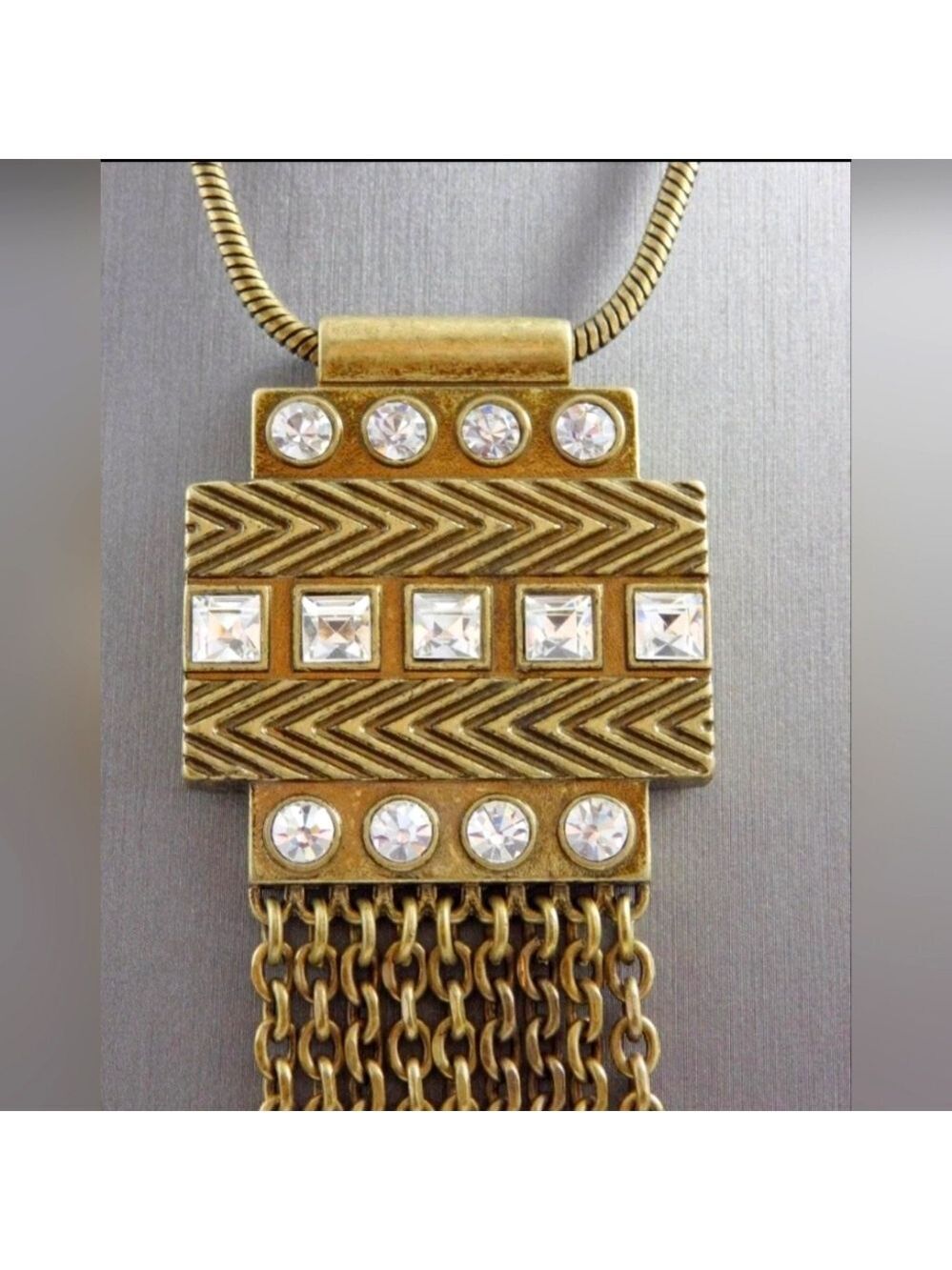 Lia Sophia Diverge Princess CZ Tassel Goldtone 32-35" Necklace NWT NIB